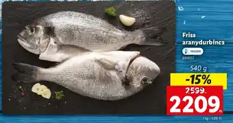 Lidl Friss aranydurbincs ajánlat