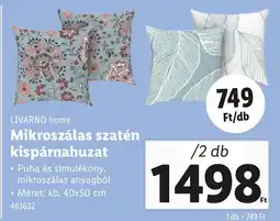 Lidl LIVARNO home Mikroszálas szatén kispárnahuzat ajánlat