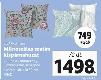 Lidl LIVARNO home Mikroszálas szatén kispárnahuzat ajánlat