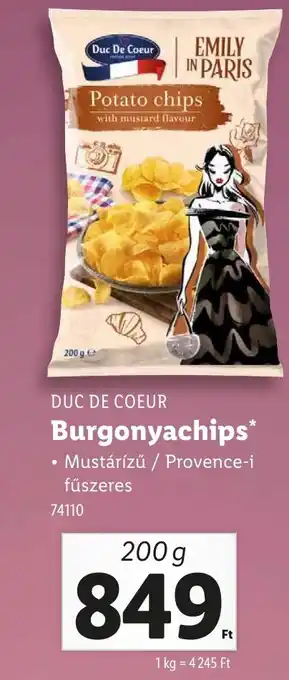 Lidl DUC DE COEUR Burgonyachips ajánlat