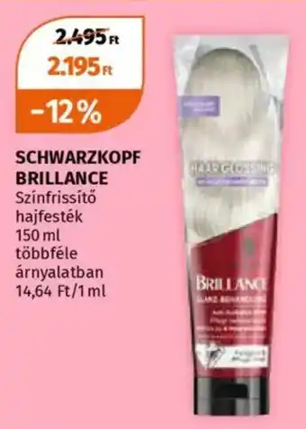 Müller Schwarzkopf Brillance színfrissítő hajfesték ajánlat