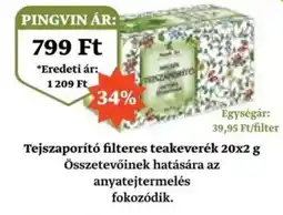 Pingvin Patika Tejszaporító filteres teakeverék ajánlat