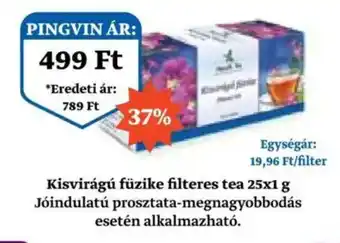 Pingvin Patika Kisvirágú füzike filteres tea ajánlat