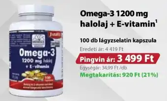 Pingvin Patika Omega-3 1200 mg halolaj + E-vitamin ajánlat