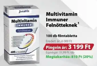 Pingvin Patika Multivitamin Immuner Felnőtteknek ajánlat