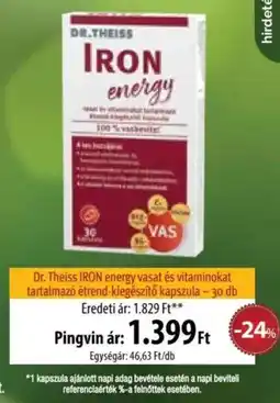 Pingvin Patika Dr. Theiss IRON energy kapszula ajánlat