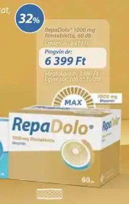 Pingvin Patika RepaDolo 1000 mg filmtabletta ajánlat