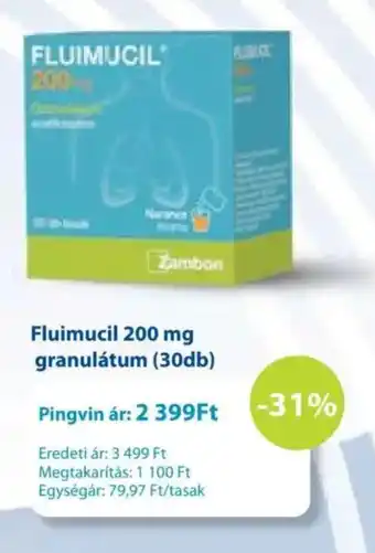 Pingvin Patika Fluimucil 200 mg granulátum ajánlat