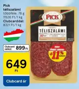 Tesco Pick téliszalámi ajánlat