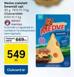 Tesco Medve szeletelt Ementáli sajt ajánlat