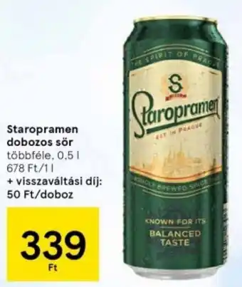 Tesco Staropramen dobozos sör ajánlat