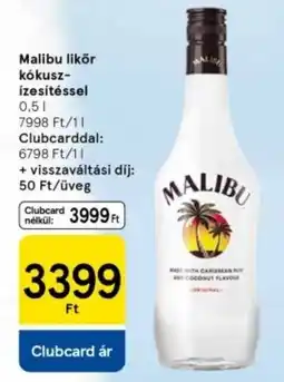 Tesco Malibu likör kókusz-ízesítéssel ajánlat