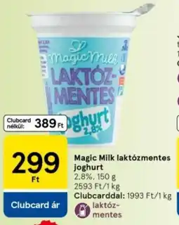 Tesco Magic Milk laktózmentes joghurt ajánlat