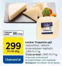 Tesco Lecker Trappista sajt ajánlat