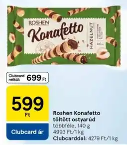 Tesco Roshen Konafetto töltött ostyarúd ajánlat