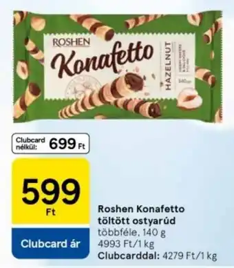 Tesco Roshen Konafetto töltött ostyarúd ajánlat