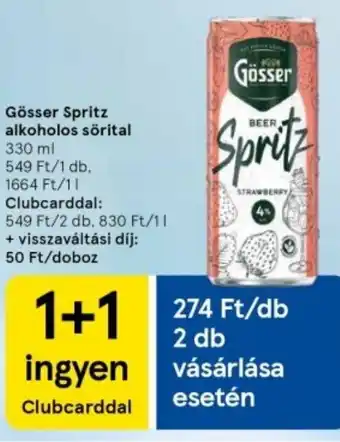 Tesco Gösser Spritz alkoholos sörital ajánlat