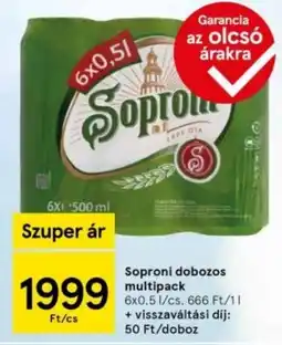 Tesco Soproni dobozos multipack ajánlat