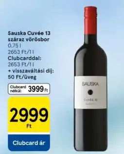 Tesco Sauska Cuvée 13 száraz vörösbor ajánlat