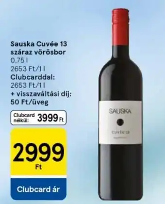 Tesco Sauska Cuvée 13 száraz vörösbor ajánlat