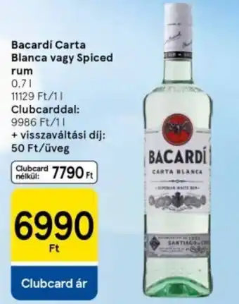 Tesco Bacardi Carta Blanca / Spiced ajánlat