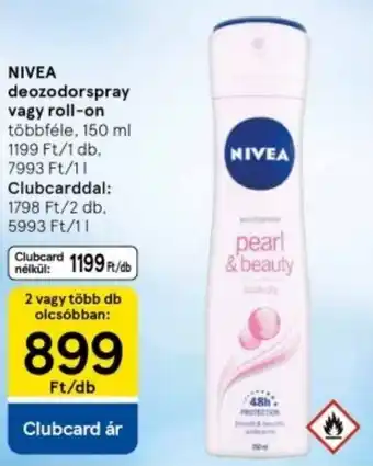 Tesco NIVEA deozodorspray / roll-on ajánlat