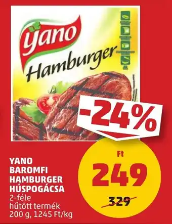 PENNY Yano baromfi Hamburger húspogácsa ajánlat