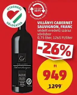 PENNY Villányi Cabernet Sauvignon, Franc ajánlat