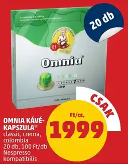 PENNY Omnia kávé-kapszula ajánlat