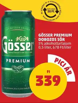 PENNY Gösser Premium dobozos sör ajánlat