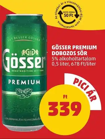 PENNY Gösser Premium dobozos sör ajánlat