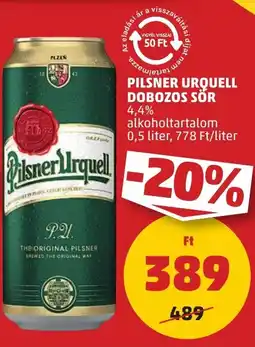 PENNY Pilsner Urquell dobozos sör ajánlat