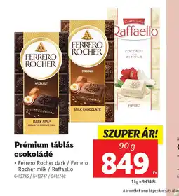 Lidl Prémium táblás csokoládé ajánlat