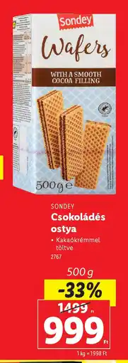 Lidl Sondey Csokiládés Ostya ajánlat