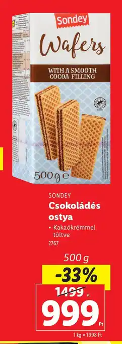 Lidl Sondey Csokiládés Ostya ajánlat