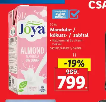 Lidl Joya Mandula-/kkusz-/zabital ajánlat