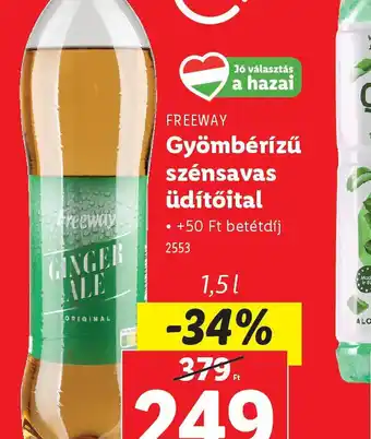 Lidl Freeway Gyömbérizü Szénsavas Üdítőital ajánlat