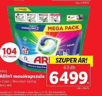 Lidl Ariel All in 1 moskapszula ajánlat