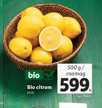 Lidl Bio citrom ajánlat