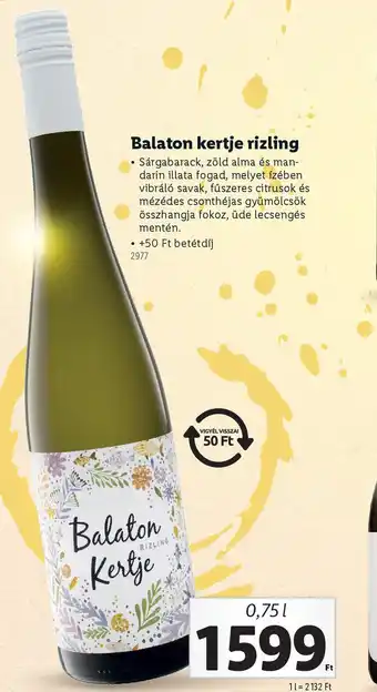 Lidl Balaton Kertje Rizling ajánlat