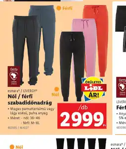 Lidl Esmara/Livergy Női/Férfi szabadidőnadrág ajánlat