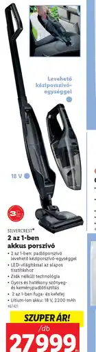 Lidl Silvercrest 2 az 1-ben Akkus Porsz • Zsák nélküli technológiav ajánlat