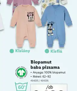 Lidl Biopamut baba pizsama ajánlat