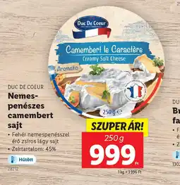 Lidl Duc de Coeur Nemes-penészes camembert sajt ajánlat