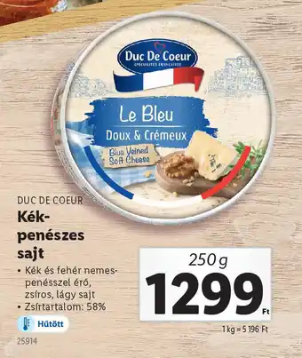 Lidl Duc de Coeur Kék-Penészes Sajt ajánlat