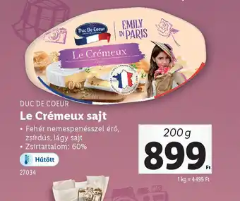 Lidl Duc de Coeur Le Crémeux sajt ajánlat