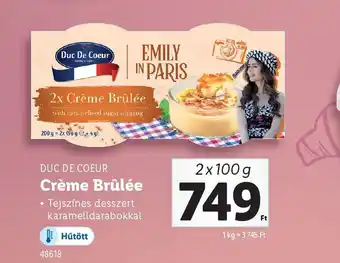 Lidl Duc de Coeur Crème Brûlée ajánlat