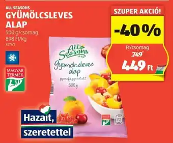 ALDI All Seasons gyümölcsleves alap ajánlat