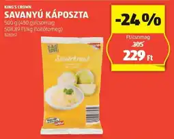 ALDI King's Crown Savanyú káposzta ajánlat