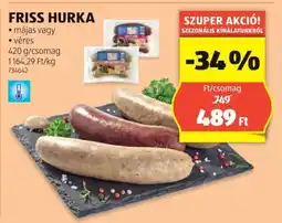 ALDI Friss hurka ajánlat